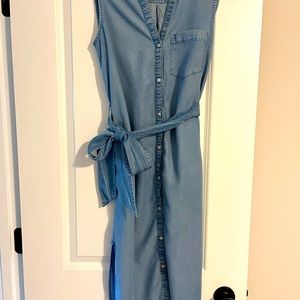 Chambray Midi Button Down Dress